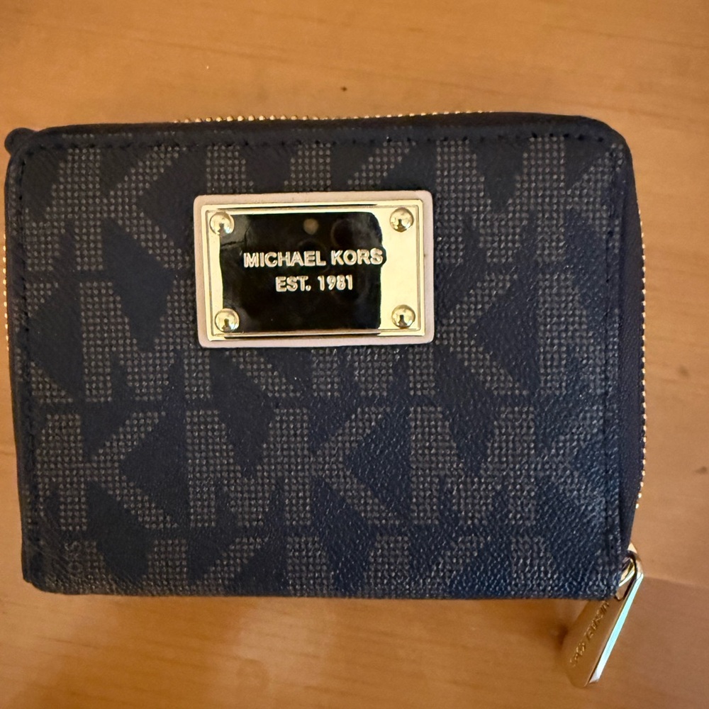 Michael Kors Dark Blue Monogram Wallet